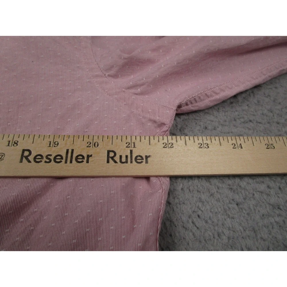 Banana Republic Shirt Mens Large Pink Geometric Soft‎ Wash Button Up Pockets
